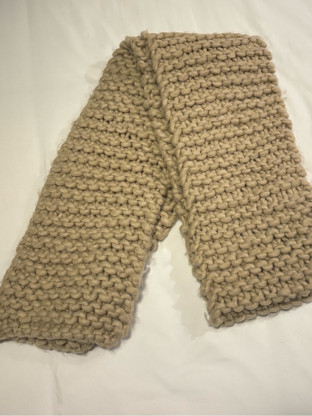 Urban Outfitters Chunky Knit Scarf in Camel Beige